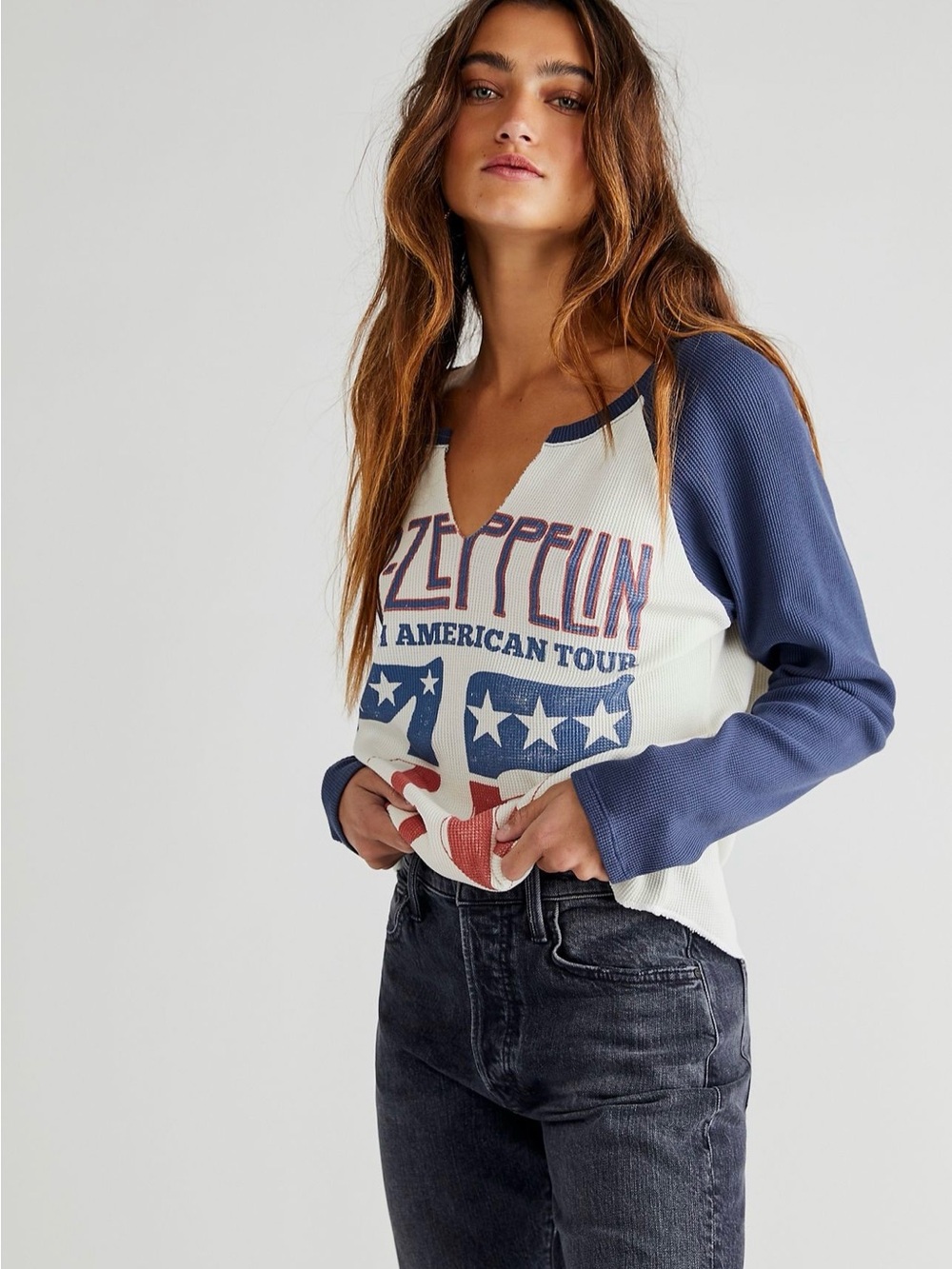 🎸 Daydreamer x Free People Led Zeppelin ’75 North American Tour Thermal – Size S